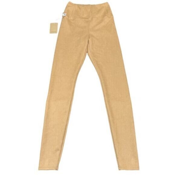 Aritzia Wilfred Free Daria Faux Suede Leggings In Tannin Size Small - Picture 2 of 6